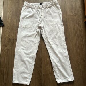 J Crew White Adjustable Waist Drawstring Pants